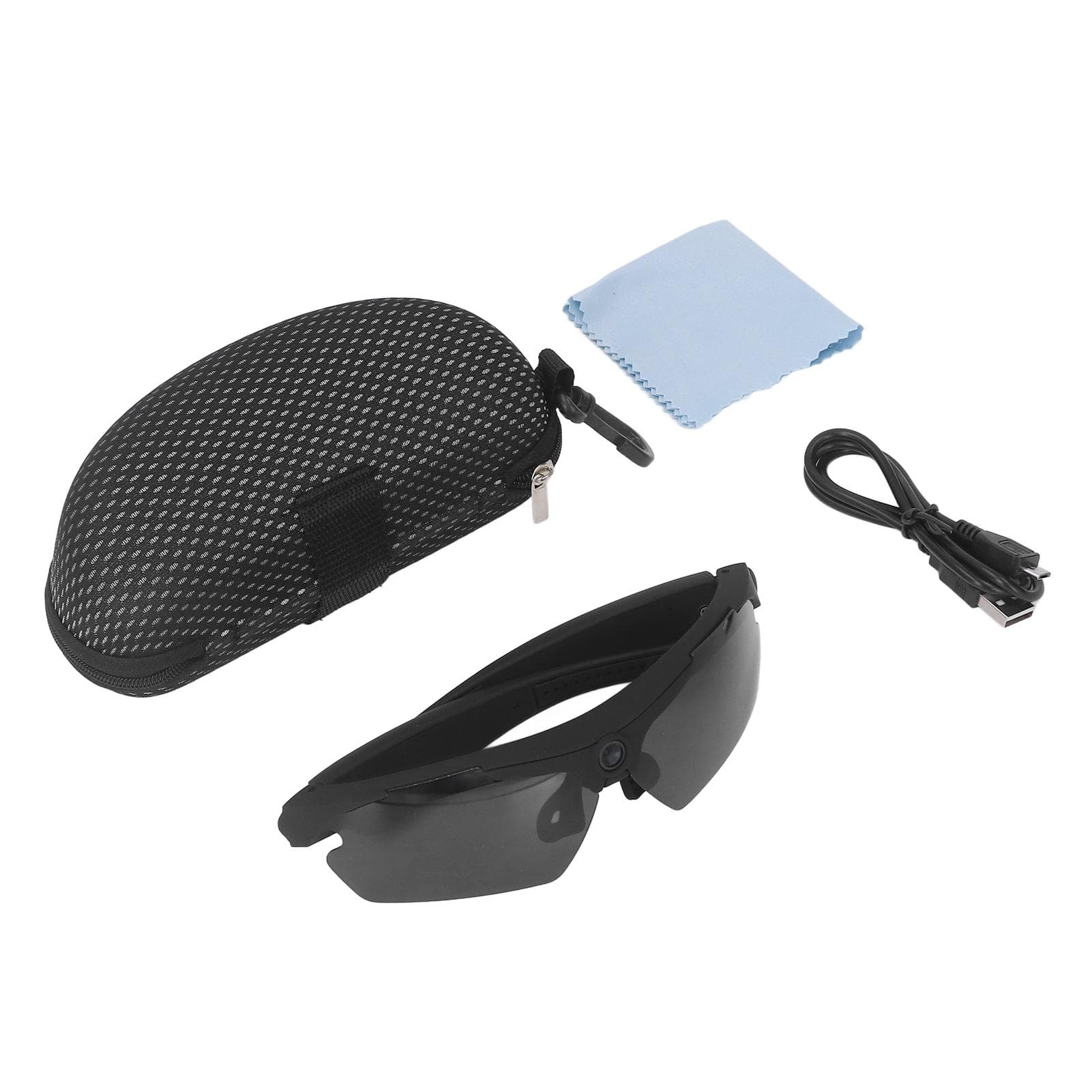 Camera Glasses Video Sunglasses 1080P Full HD Video Recording Shooting Camera Glasses for Cycling black