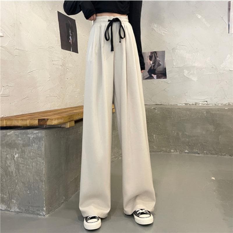 Wide-leg Pants for Women's New Autumn and Winter Korean High-waisted Drooping Casual Pants Loose Straight-leg Girls Floor Pants 2XL
