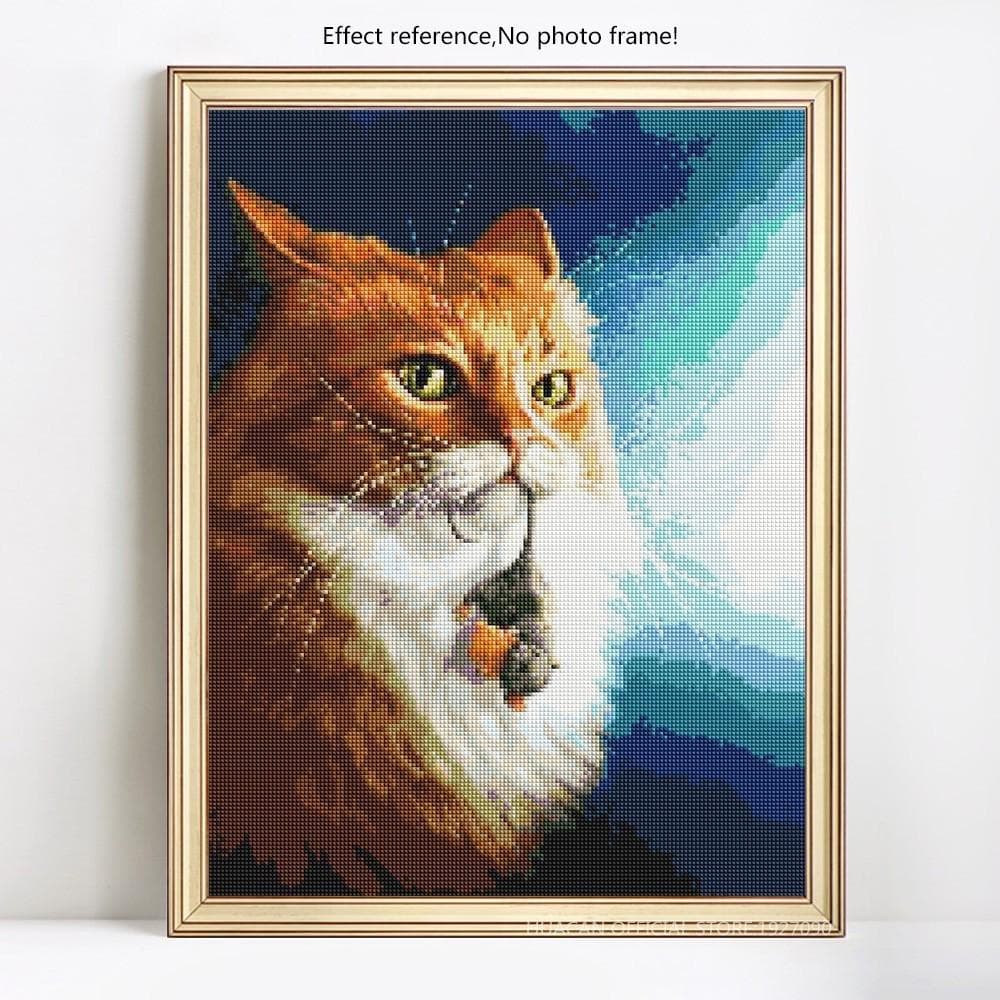 5D DIY Diamond Painting Animal Cat Rhinestone Picture Diamond Painting Full Round Cross Stitch 20X30CM