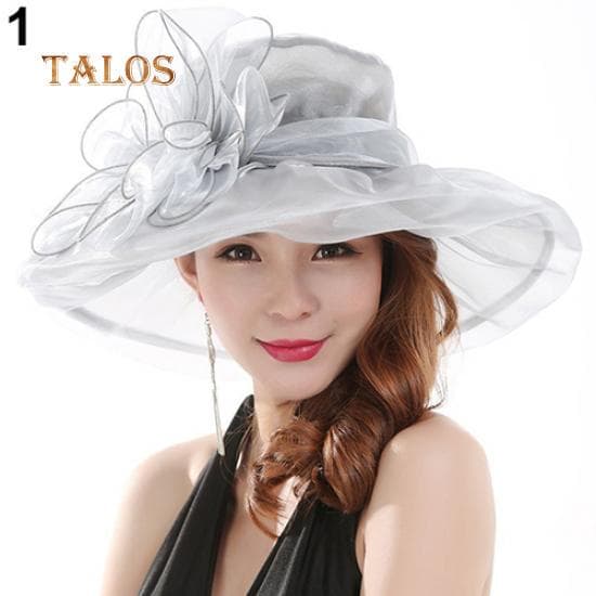 Women's Fashion Summer Church British Tea Party Wedding Hat Girls Hats gray