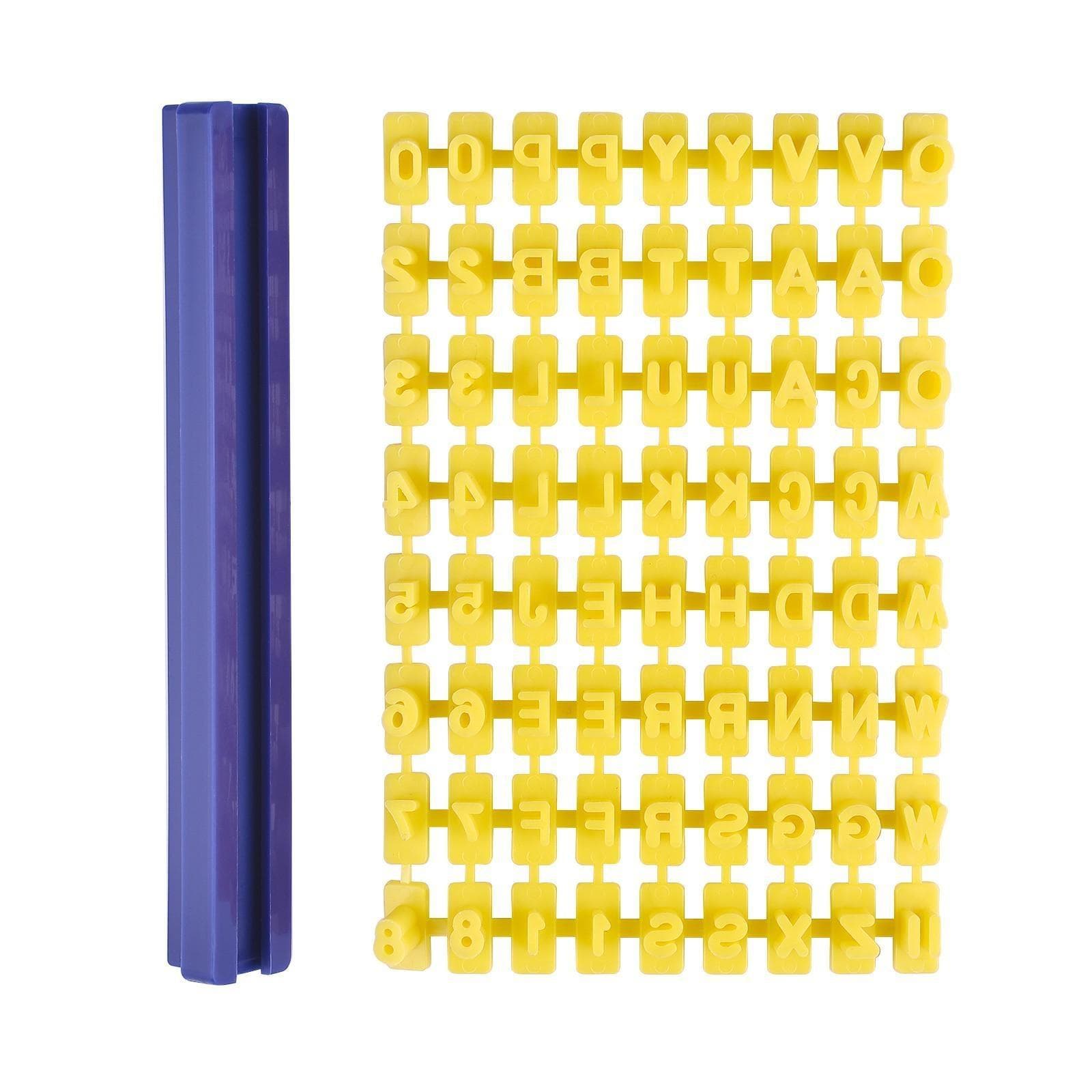 Ceramic Art Alphabet Number Letter Polymer Clay Presser Stamp Embosser Mold Sealing Diy Embossing Pottery Clay Tools blue