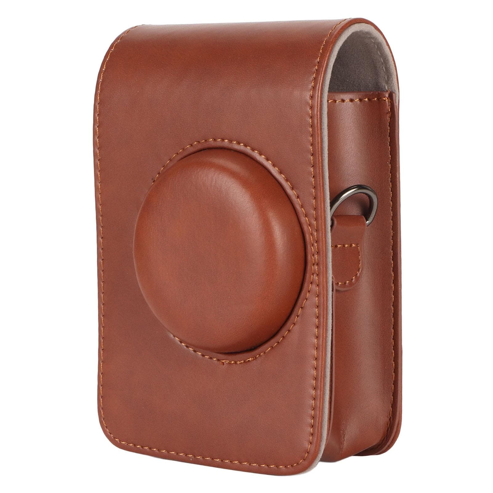 Camera Case Vintage Waterproof Soft PU Leather Protective Case with Detachable Strap for Instax brown