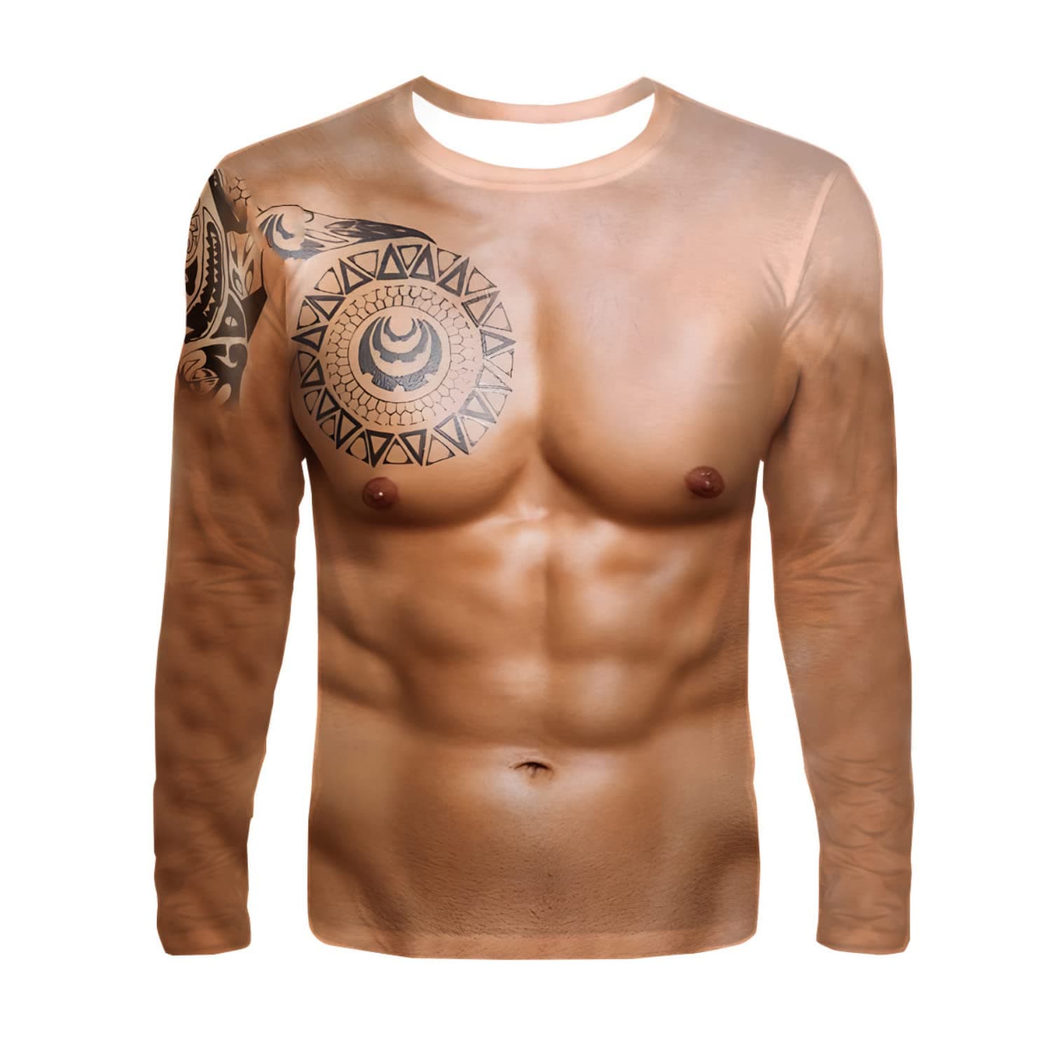 Fake Muscle Funny 3D Print T-Shirts Men Woman Long Sleeve T Shirt Hip Hop Streetwear Harajuku Pullovers Tees Tops Kids Clothing XL
