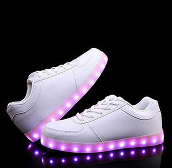 Colorful LED Light-Up Low-Top Sneakers - Casual Korean Style for Men’s Dance and Sports 43 white