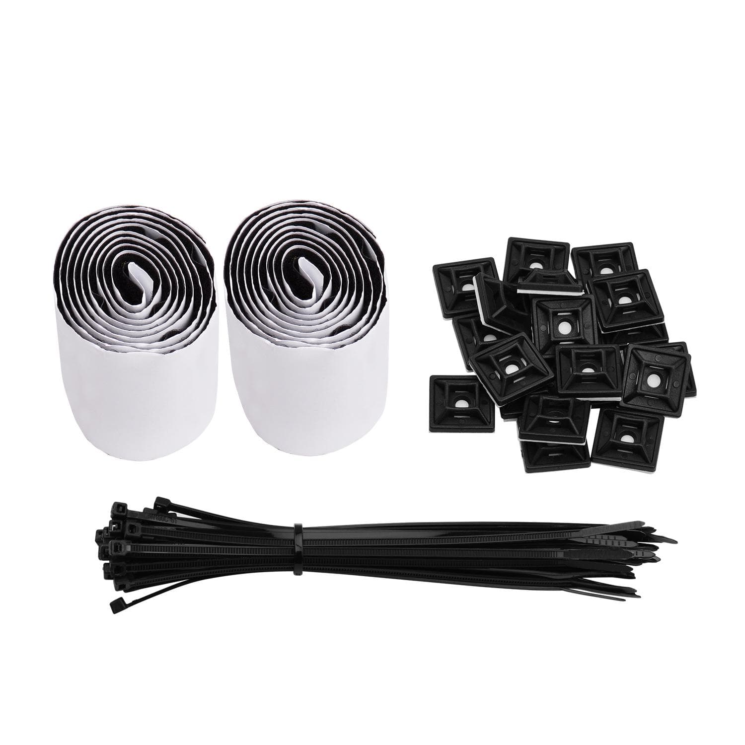 Pedalboard Organizer Kit Self Adhesive Tapes Heavy Duty Sticky Back Fastener Strips and Adjustable black