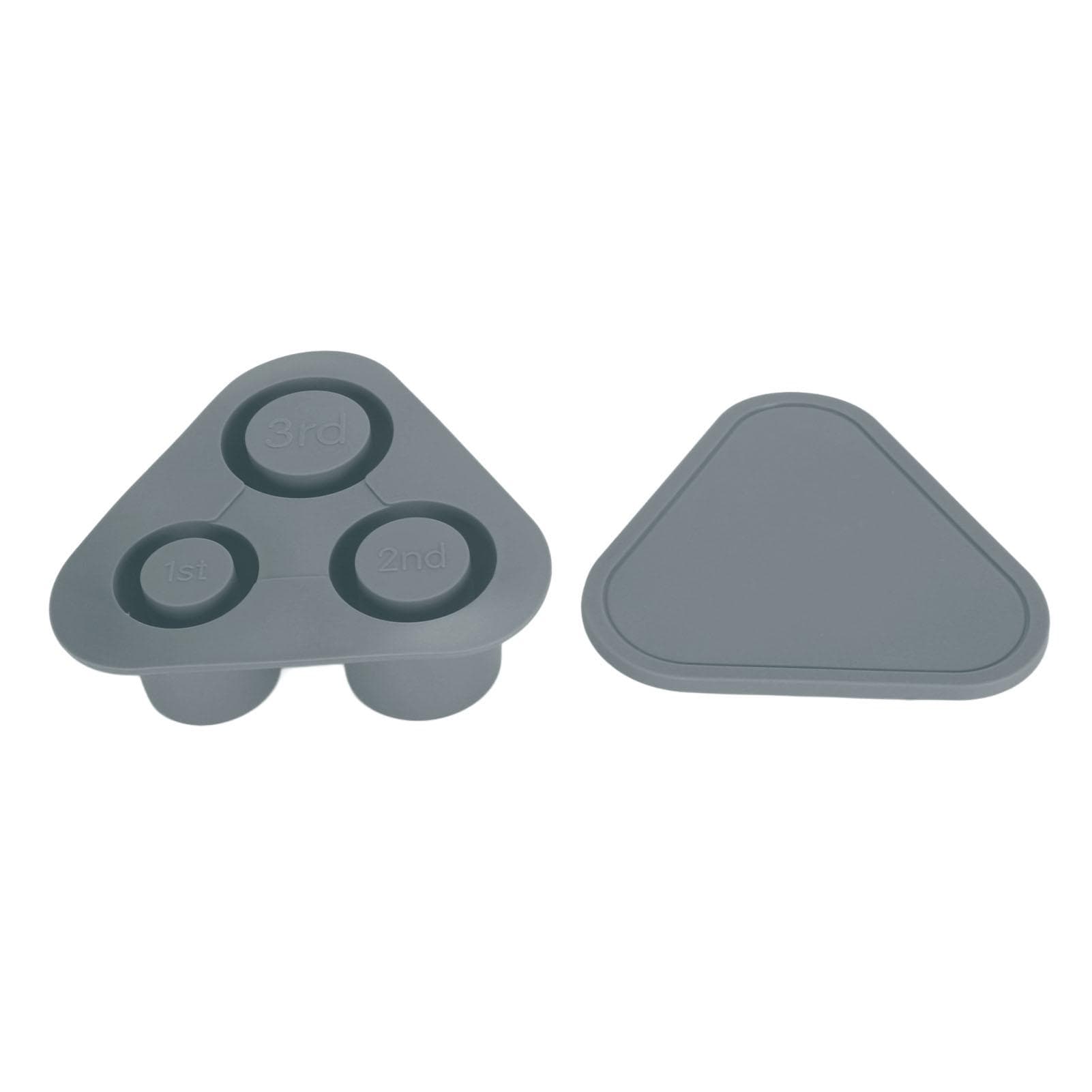 Cylinder Ice Cubes Tray Easy Release Hollow 3pcs Capacity Silicone Cup Ice Mould with Lid for Drink Gray