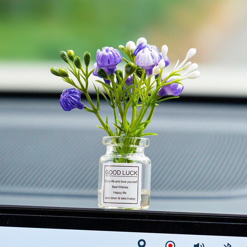1pc Car Air Vent Clip Decor, Creative Galaxy Stars & Flower Fresh Air Conditioning Outlet Decoration purple