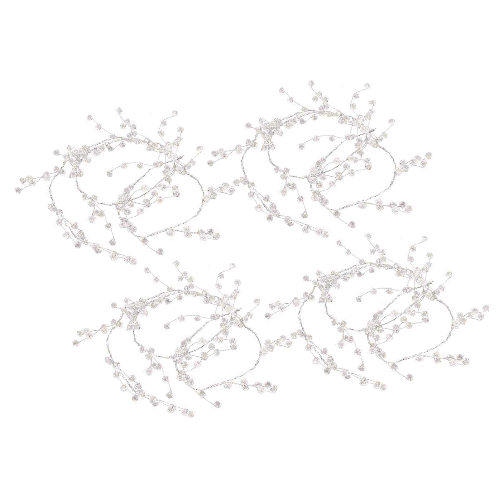 4Pcs Crystal Beaded Garland 49.2in Length Transparent Romantic Elegant Crystal Garland for Party