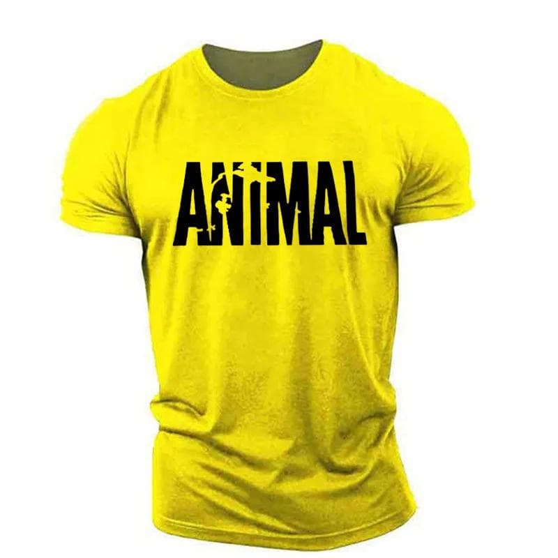 Animal Letter Minimalist Style Fashion Men's T-shirts Short Sleeve O-Neck Sportswear Oversized Gym Tops Street Men Women T Shirt XXXL