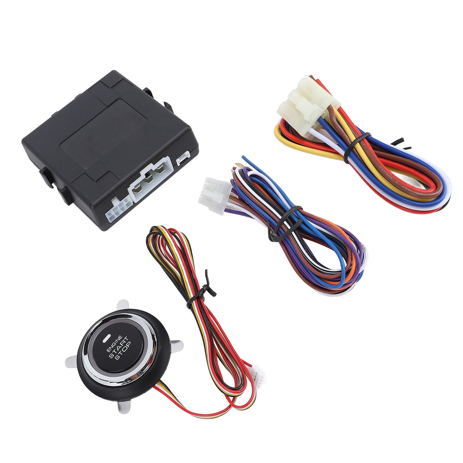 Push to Start Ignition Kit Car Alarm System Intelligent Push Button Remote Start Kit for 12V Fuel