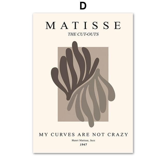 Matisse Art Poster Canvas Painting Abstract Line Art Wall Art Prints Minimalist Home Room Decor Interior Decor Pictures No Frame 21*30cm