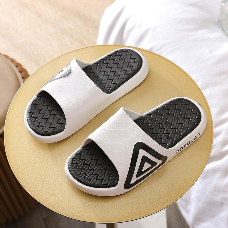 Men's Outerwear Slippers Korean Version Casual Home Anti-skid Soft Sole Slippers for Men 36-37 white