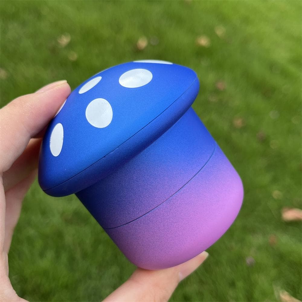 Portable 4-Layer Mushroom Grinder Spice Grinder Colorful, Durable Plastic & Metal, Ideal For Daily Use & Cleaning Supplies blue