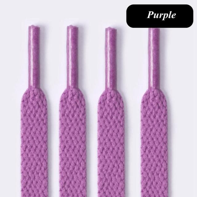 1Pair Flat Shoelaces 60-180cm for Sneakers 8mm Fabric Shoe Laces Color Shoe Lace Boot Laces for Shoes Classic Soft Shoestrings 100cm purple