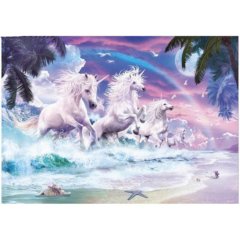 Unicorn in the sea 3D Diy Diamond Painting Diamond Embroidery Cross Stitch Picture Home Decor gifts 20X30CM