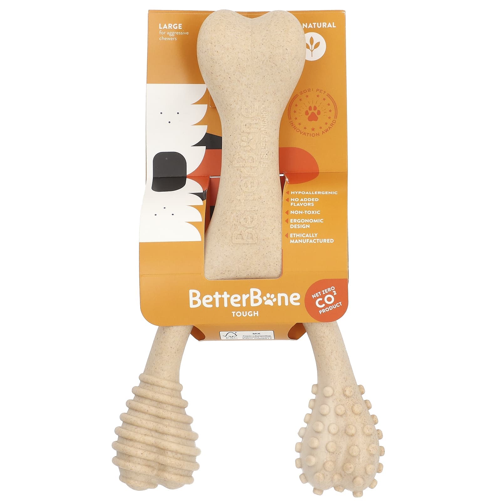 BetterBone, Tough Chewbone, large, 100% natural ingredients, 1 toy