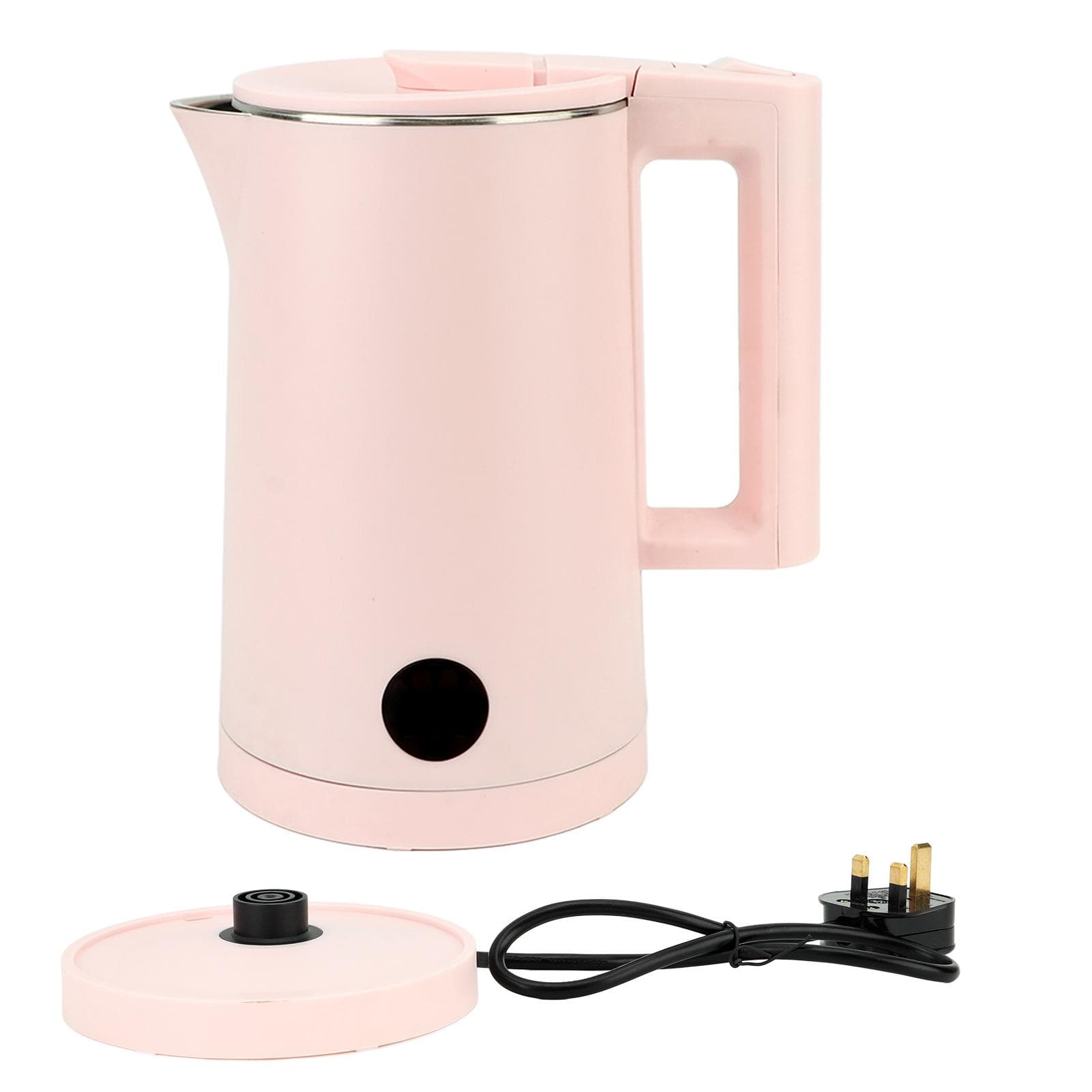 Electric Kettle 2000W Double Layer 304 Stainless Steel 2L Cordless Water Boiler Heater with Auto L(for 6.5-9kg) pink
