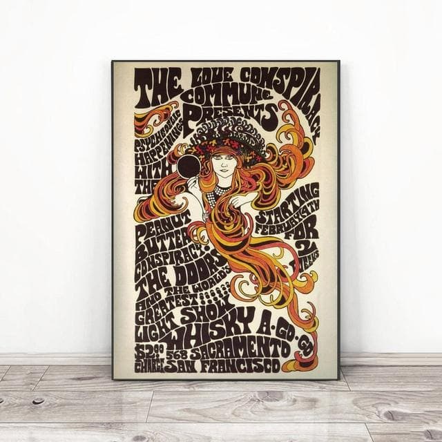 The Doors At Whiskey A Go Go Vintage Poster Home Decor Wall Painting Poster Canvas Paintings On The Wall Abstarct Wall Art No Frame 60*100cm