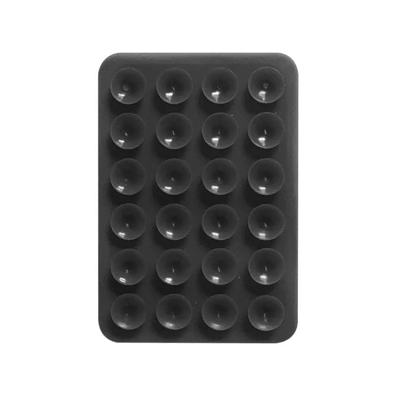 Silicone Suction Phone Holder Mat Multifunctional Suction Cup Wall Stand Square Anti-Slip Single-Sided Case Mount Back Sticker black