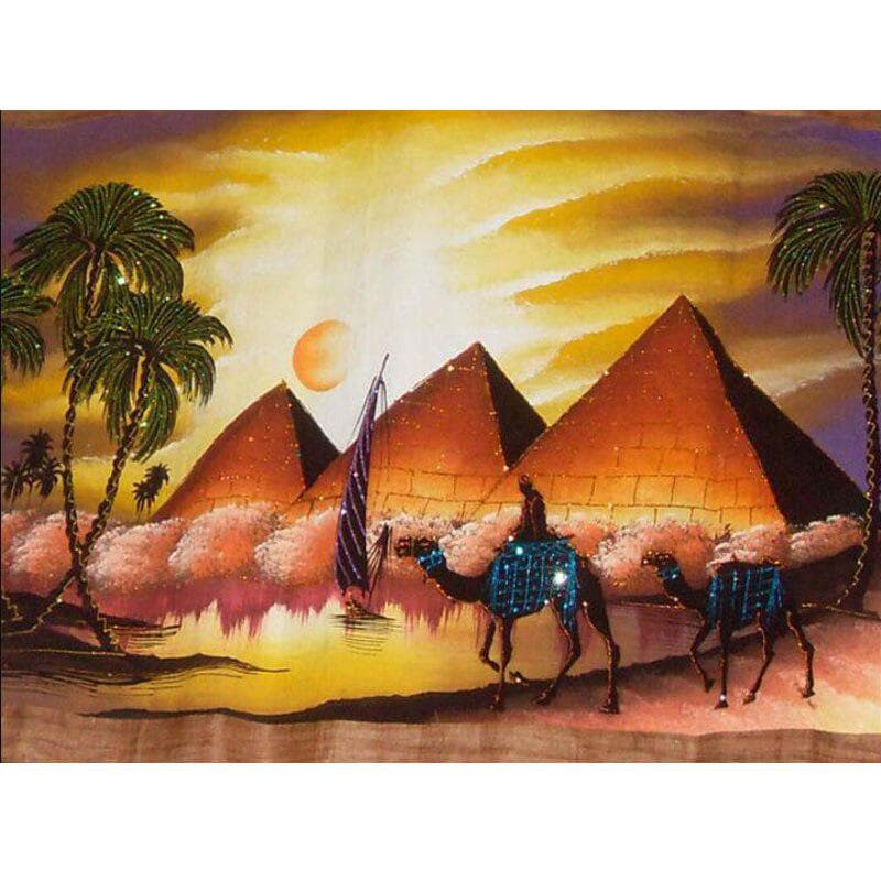 Diamond Painting Landscape Egypt Pyramid Cross Stitch Mosaic Diamond Embroidery Pattern Rhinestones 20X30CM