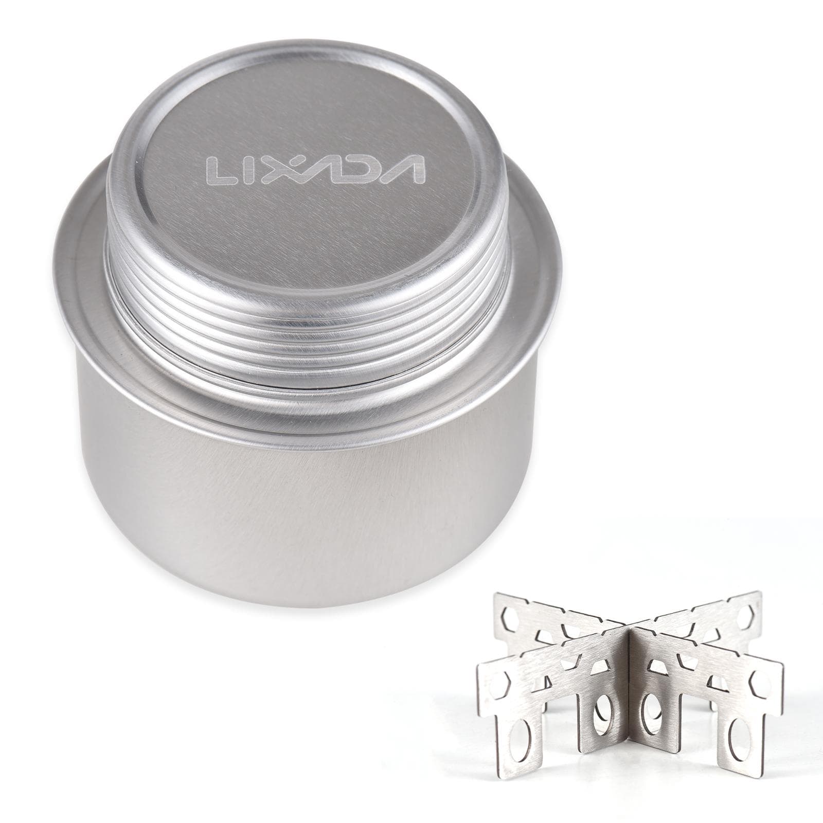 Mini Aluminum Alloy Alcohol Stove with Cross Stand for Outdoor Camping Hiking Backpacking silver
