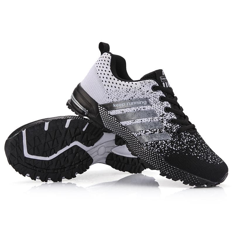 Men's Women's Ultra Light Breathable Sports Shoes Running Comfortable Mesh Sneakers 35-47 40 black gray