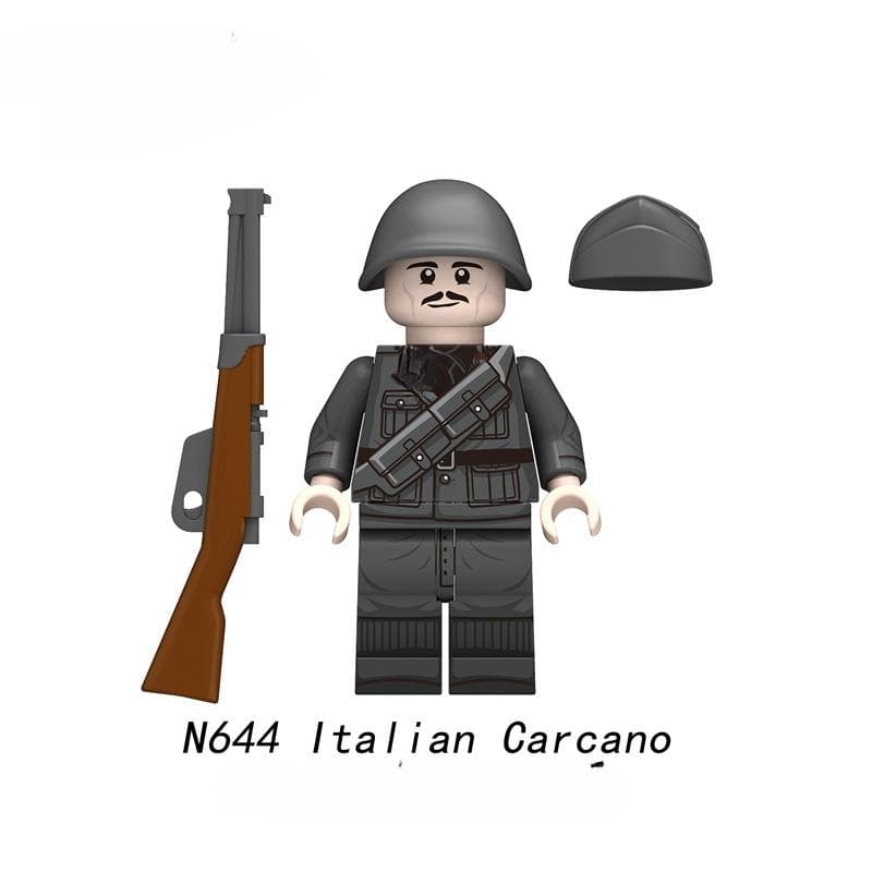 N641-644 Soldiers Infantry Warriors Army Cap Action Figures Military War Building Blocks Weapons Accessories Kids for Toys Gifts