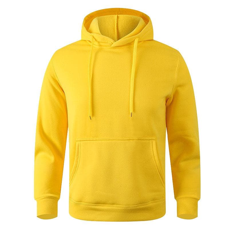 Men's Casual Hoodies Fleece Hip Hop Solid Pullover Sweatshirt Men Sportswear Clothing Sweatshirt Men's Clothing XXXL yellow
