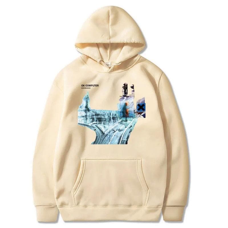 2021 Radiohead Ok Komputer Hoodie M khaki