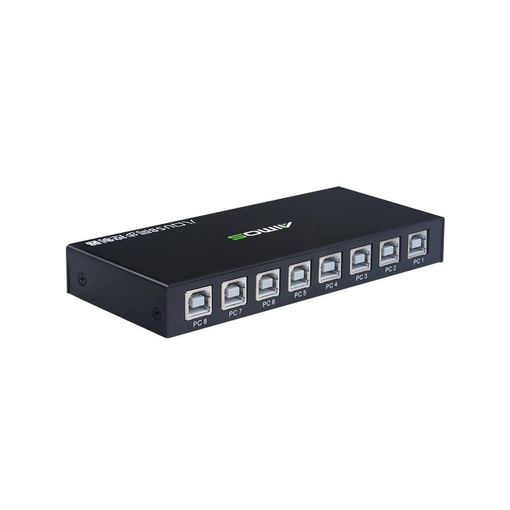 AIMOS 8 Ports USB Synchronizer USB Keyboard Mouse Synchronization Controller KVM Switcher Metal black