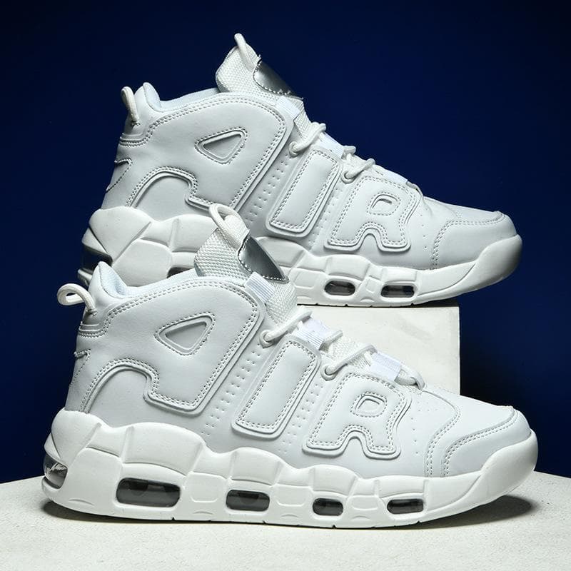 Foreign trade explosion Pippen Air large size basketball shoes high-top casual men and women air cushion youth sports shoes sneakers 42 white