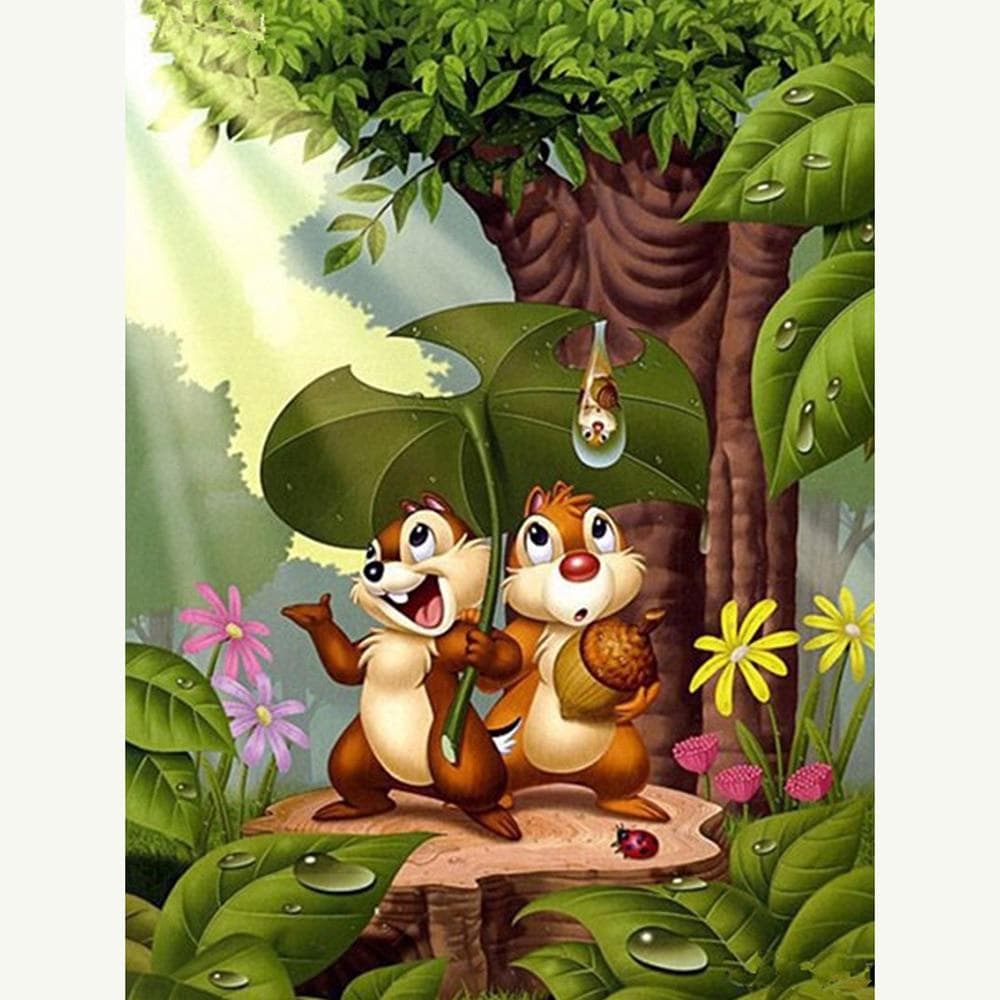 Cross Stitch Kit DIY Diamond Embroidery Two squirrels Diamond Painting Mosaic Home Decor 20X30CM