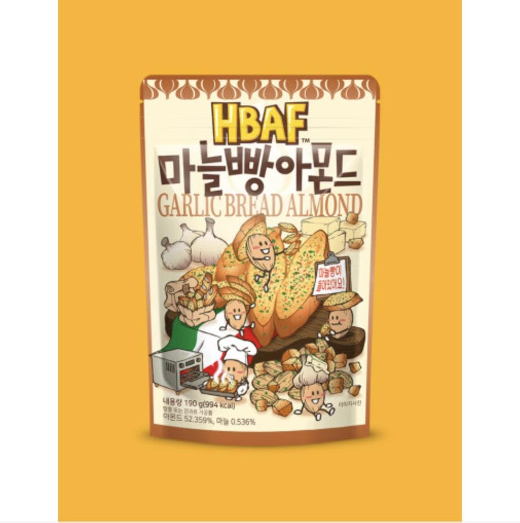 HBAF Seasoned Almonds&Cashewnut 170g/190g (35 Floavors) #Garlic Bread Almond