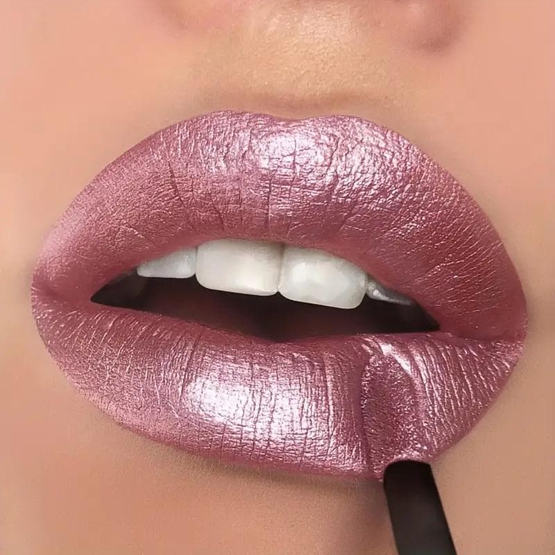 Pearlescent Lipstick Long-lasting Highly Pigmented Lip Gloss Matte Liquid Lip Glaze Non-stick Cup Red Easy To Color Lipstick for Women's Daily Makeup 23#