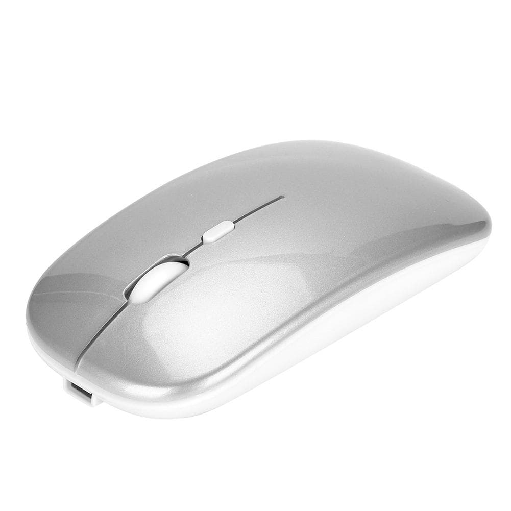 HXSJ M80 2.4G Ergonomic Wireless Rechargeable Silent Mouse with USB Receiver (Silver) silver