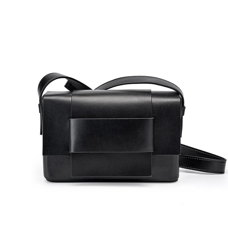 Crossbody Bag Neutral Soft Leather Woven Small Square Bag Men's Bag Tofu Bag Niche Design Single Shoulder Leather Women's Bag black