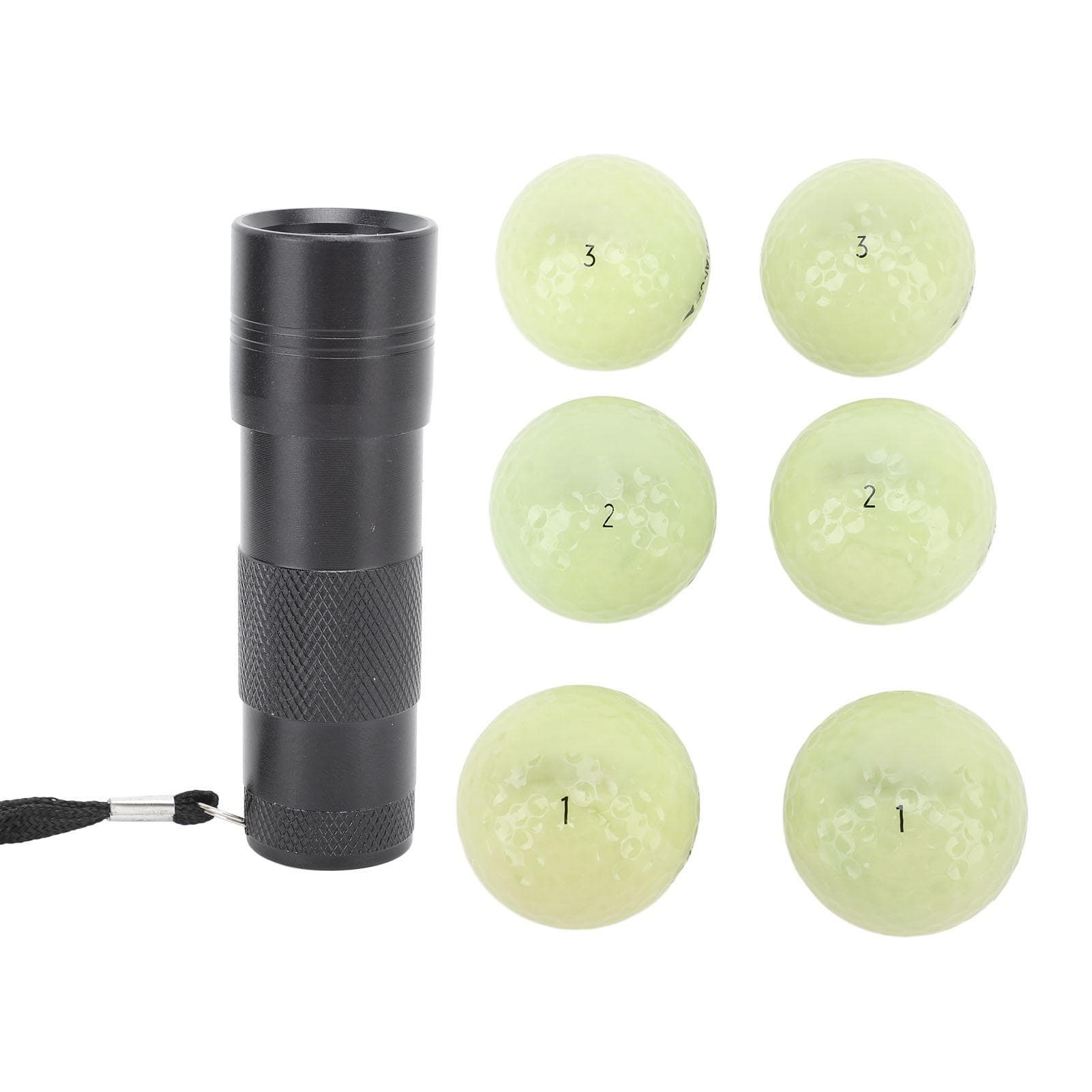 6pcs Glow Golf Balls for Night Sports Fluorescent Glowing in The Dark Golf Ball Long Lasting Bright