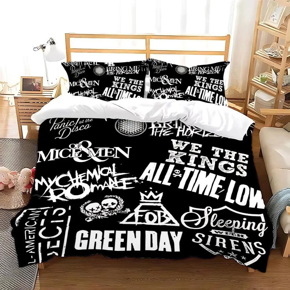 Green Day ' AMERICAN IDIOT Bedding Set Single Twin Full Queen King Size Bed Set Aldult Kid Bedroom Duvetcover Sets Bed Sheet Set 135X200cm-2pcs