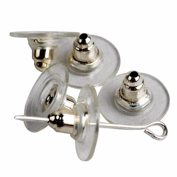 60/50 piece Earring Backs Stoppers Ear Post Nuts Accessories Jewelry Findings 12*7mm  50Pcs silver