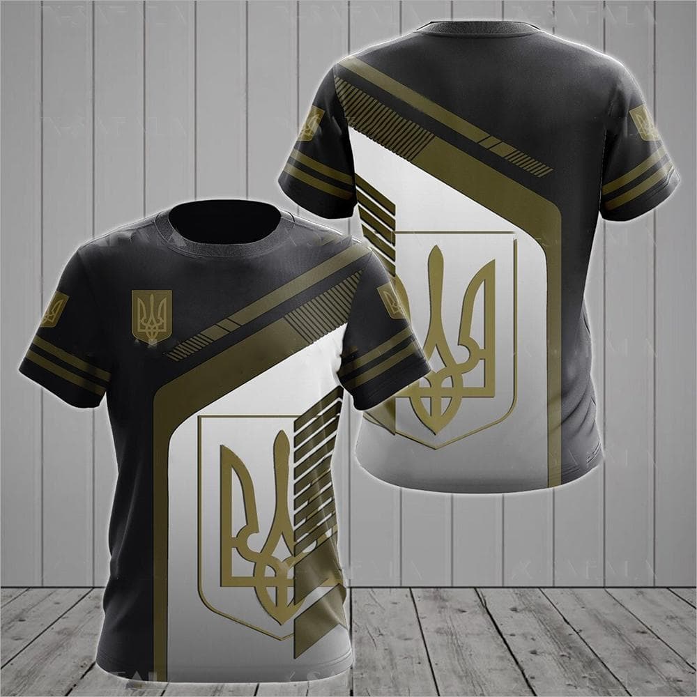 Ukraine Men's T-Shirts Ukrainian Flag Shirt 3D Printed O-Neck Oversized Short Sleeves Jersey Fashion Men's Clothing Streetwear XL