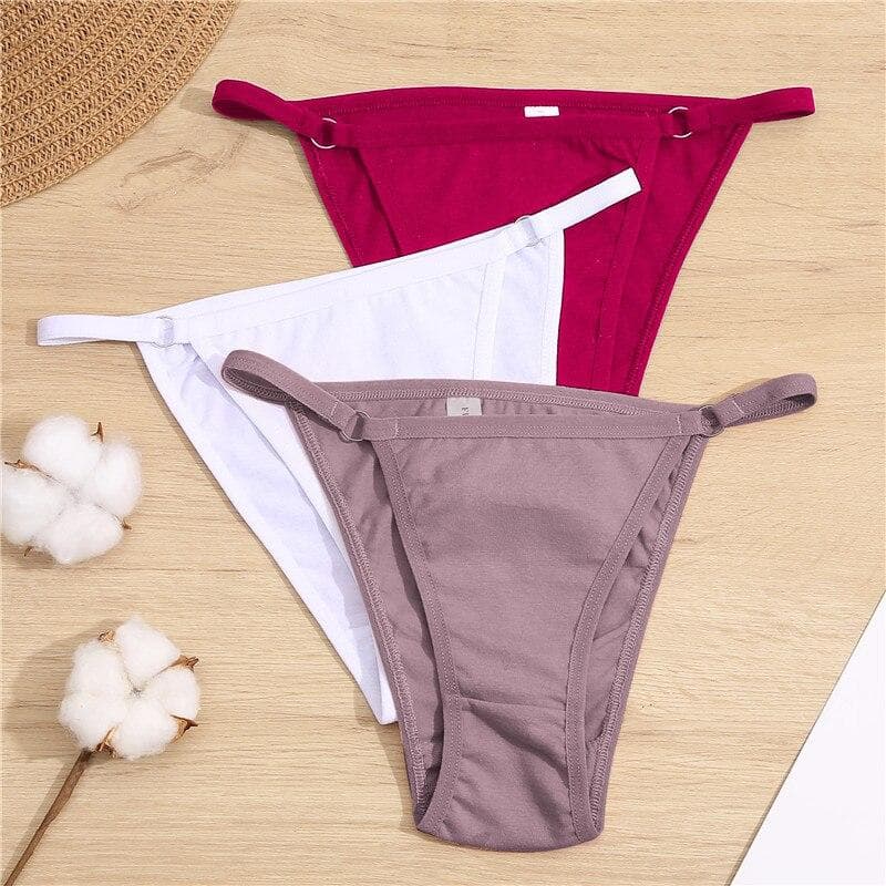 3Pcs/set Cotton Briefs Panties Women Sexy Low Waist Underwear M-2XL Ladies Cotton Underpants Soft Feamle Lingerie L