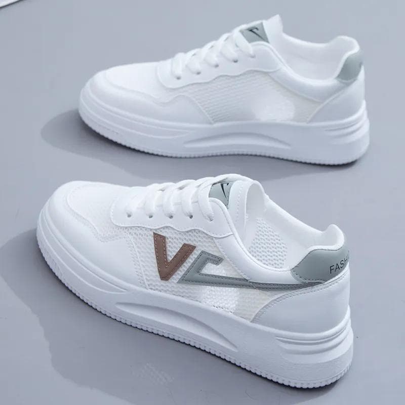 Mesh White Shoes Women's Shoes Summer and Autumn Versatile Hollow Out Breathable Single Mesh Sports Flat Shoes Anti-skid Mesh Shoes 35 brown