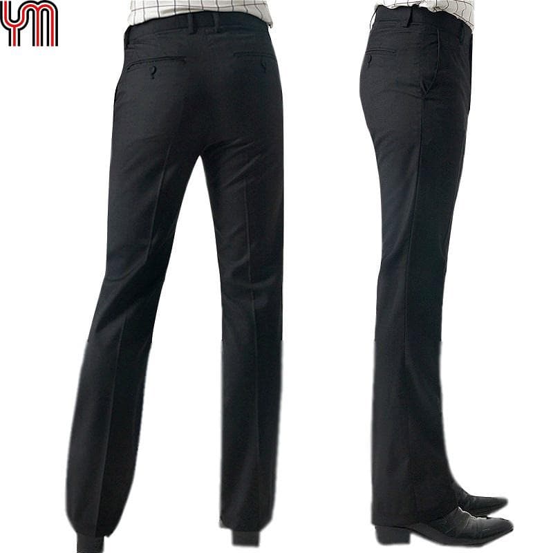 Men Bell Bottom Pants 60s 70s Vintage Bell-bottoms Flare Formal Dress Trousers Wide Leg Bottoms Slim 34 black