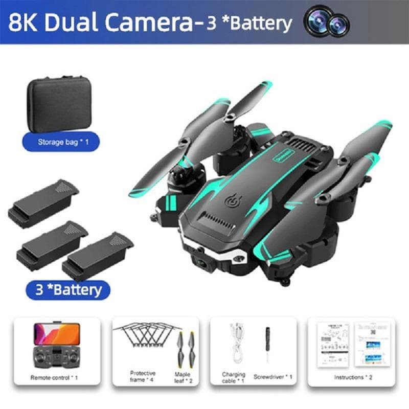 New 8K Mini Drone GPS Drone Professional HD Camera Aerial Photography Obstacle Avoidance Drone Foldable Four-Rotor Helicopter RC Distance 5000M Dual Camera-3*Battery