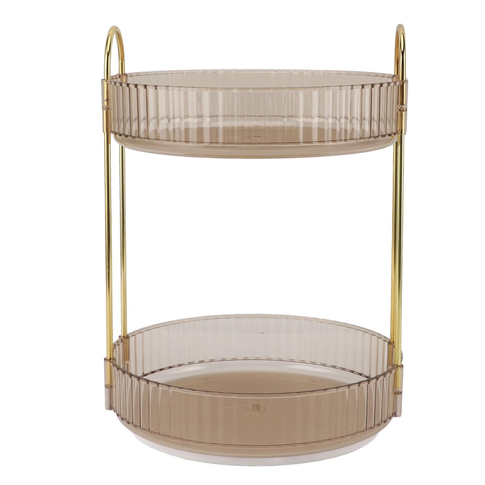Makeup Organizer Rack 2 Tier 360 Deg Rotation Space Saving Cosmetic Countertop Organizer for yellow