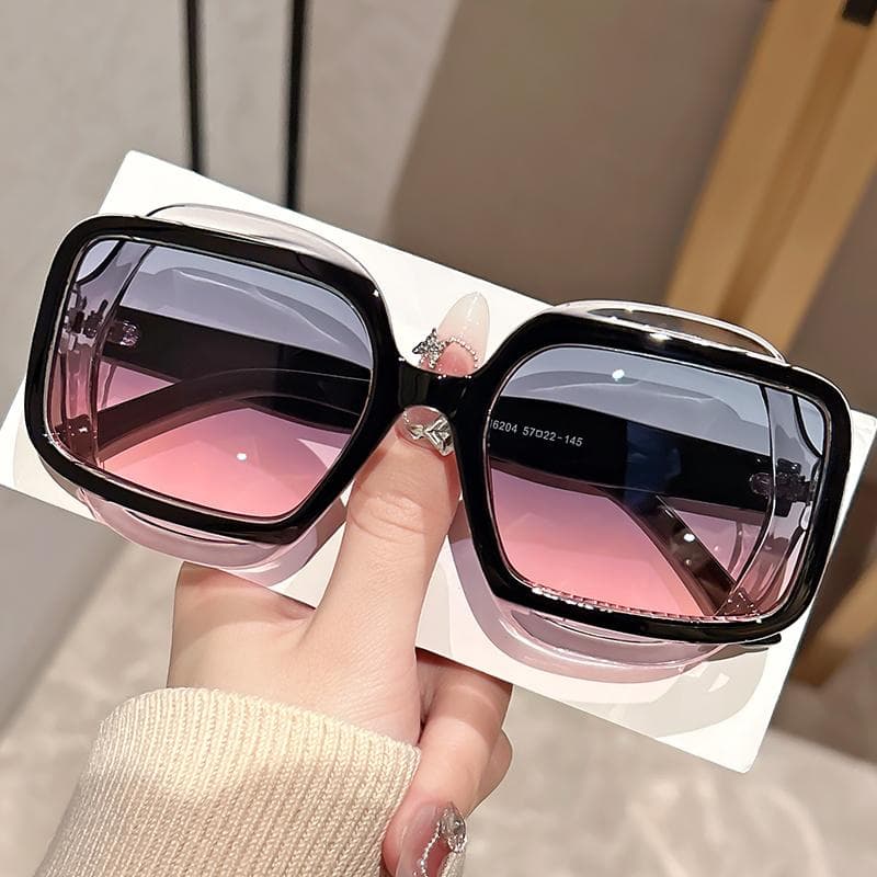 Fashion Sunglasses Polygonal Color Blocking for Men Women Retro Y2K Style Sophisticated Personality UV Protection