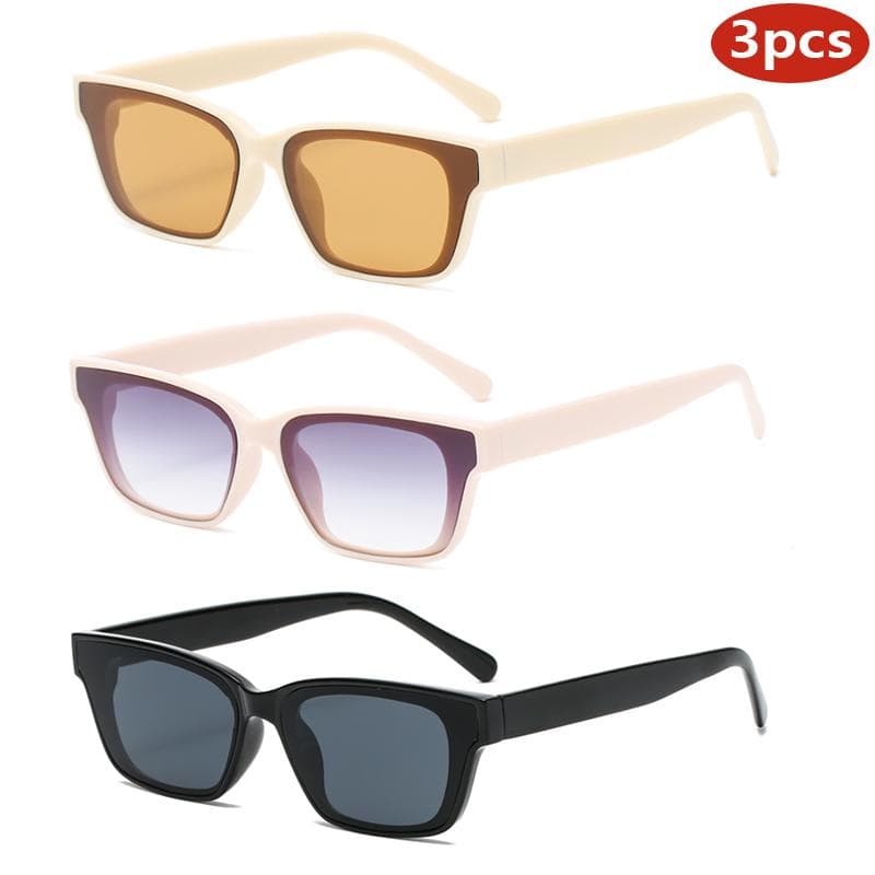 3pcs Retro Cat Eye Sunglasses Women Fashion Minimalist Anti UV Leopard Sun Glasses UV400 Outdoor Sports