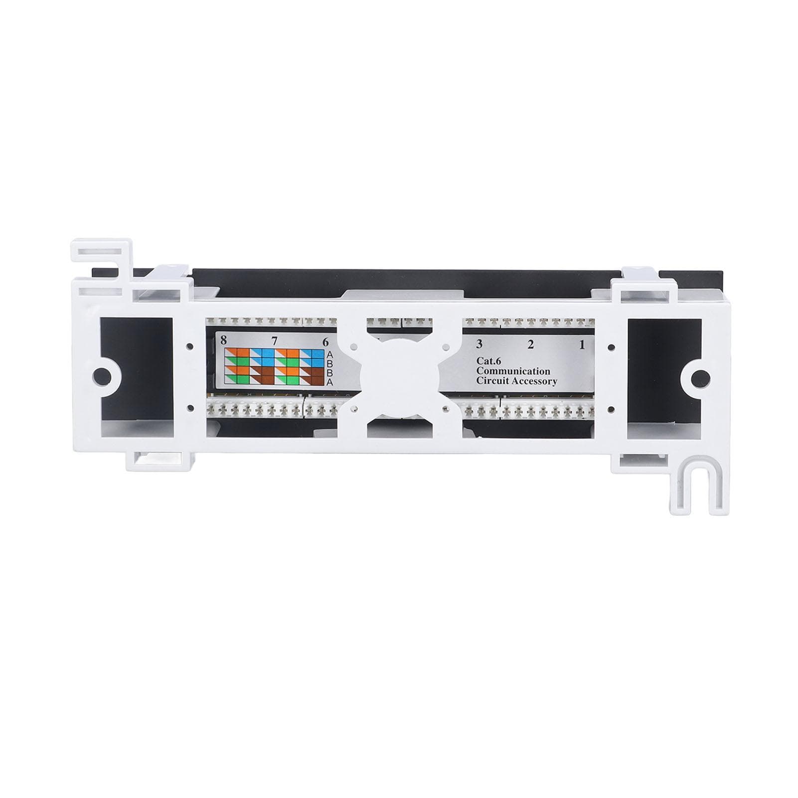 Patch Panel 8 Ports CAT6 Network Cable Rackmount 568AB RJ45 Accessory for Installation