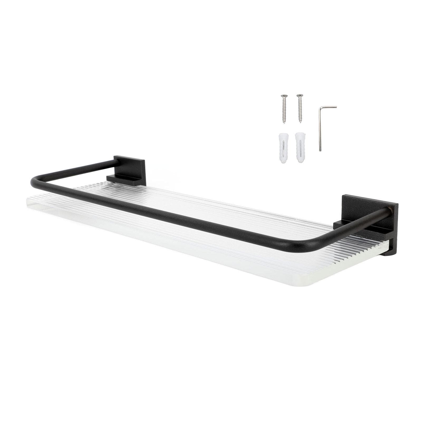 30cm Bathroom Wall Mounted Shelf Space Aluminum Acrylic Towel Rack Bathroom Storage Rack Grey black