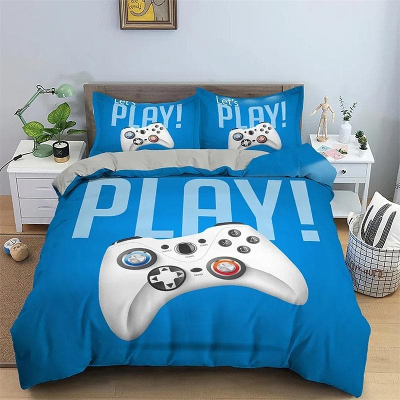 Game Bedding Set Children Boys Duvet Cover Set Comforter Cover Polyester Quilt Cover Pillowcase Kids Bedding Set Kids Adult 135X200cm